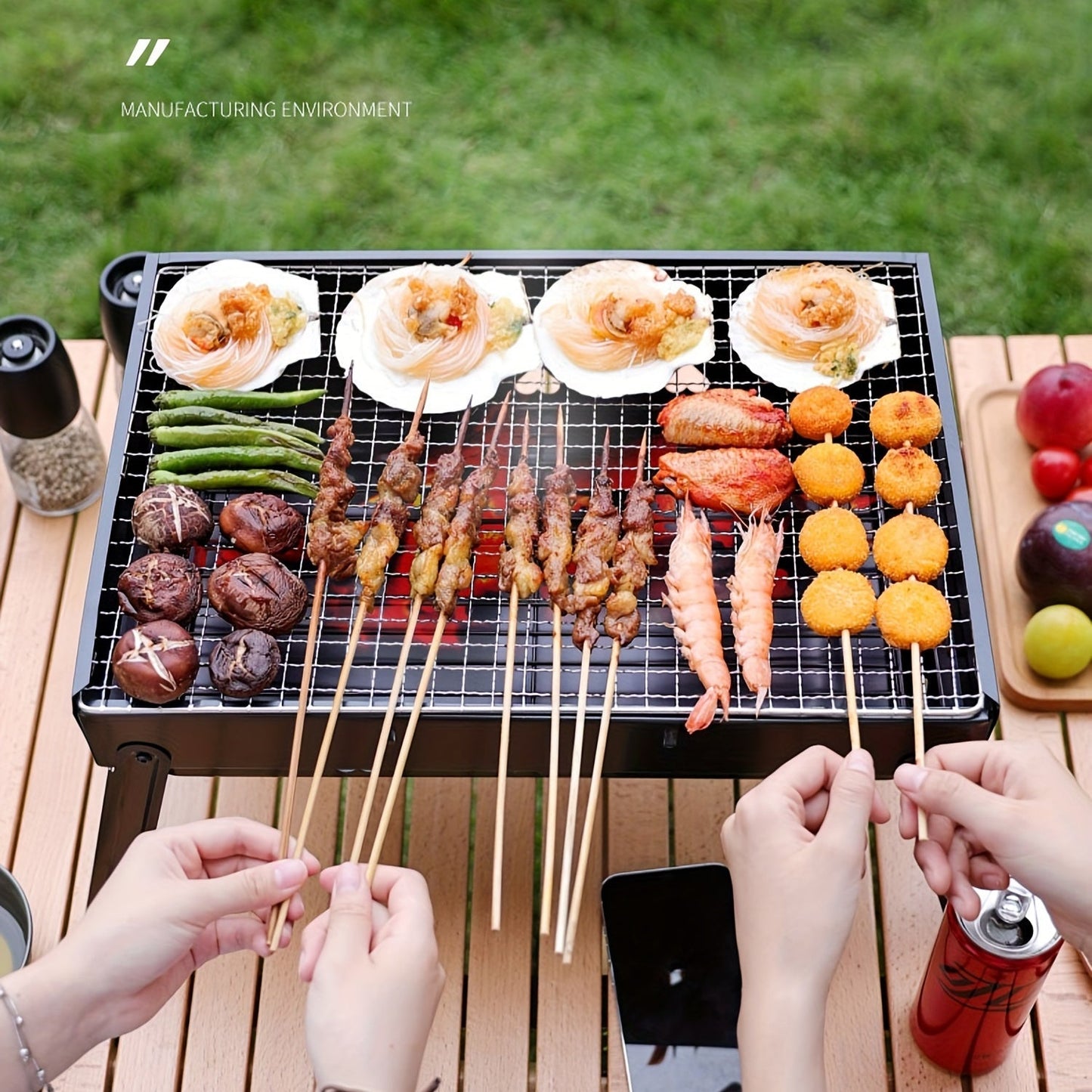Portable Foldable BBQ Grill for Outdoor Camping & Picnics-2