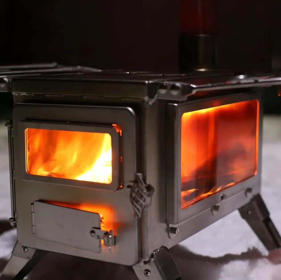 Portable Stainless Steel Outdoor Tent Stove & Firewood Kitchen for Campsite Cooking Heating and Outdoor Survival Wood Stove