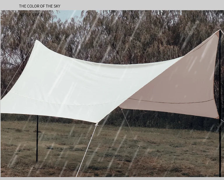 TAP Outdoor Waterproof Rain Fly Tent Shelter Essential Survival Gear Sunshade Awning Hexagonal Shaded Camping Tarp For Hiking