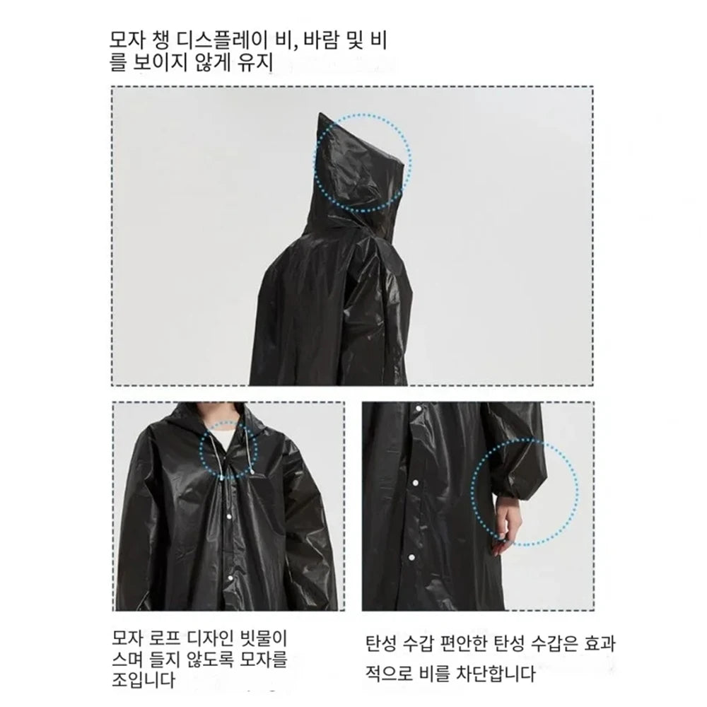 Disposable Portable EVA Raincoats for Adults Reusable Rain Ponchos Outdoor Motorcycle Cycling Hiking Lightweight Raincoats