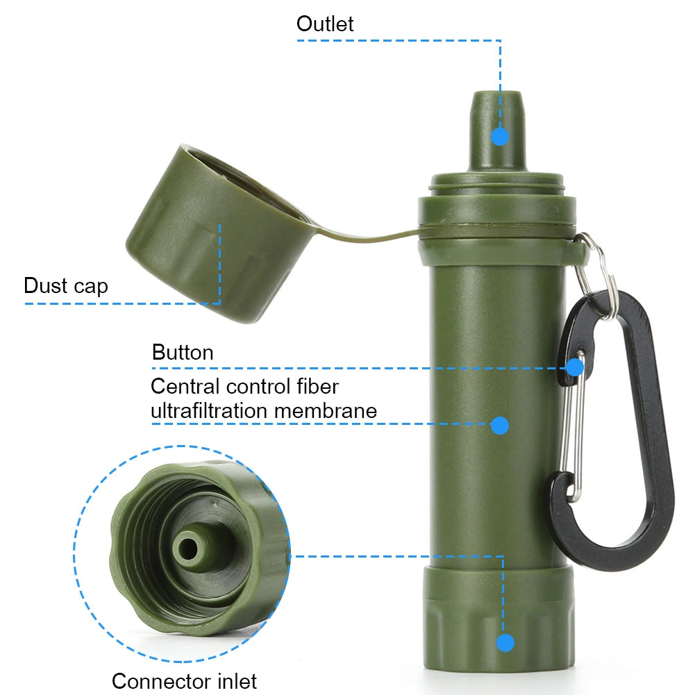 Personal Wild Life Emergency Water Filtering Tools Survival Water Purifier Straw for Outdoor Camping Hiking Hunting