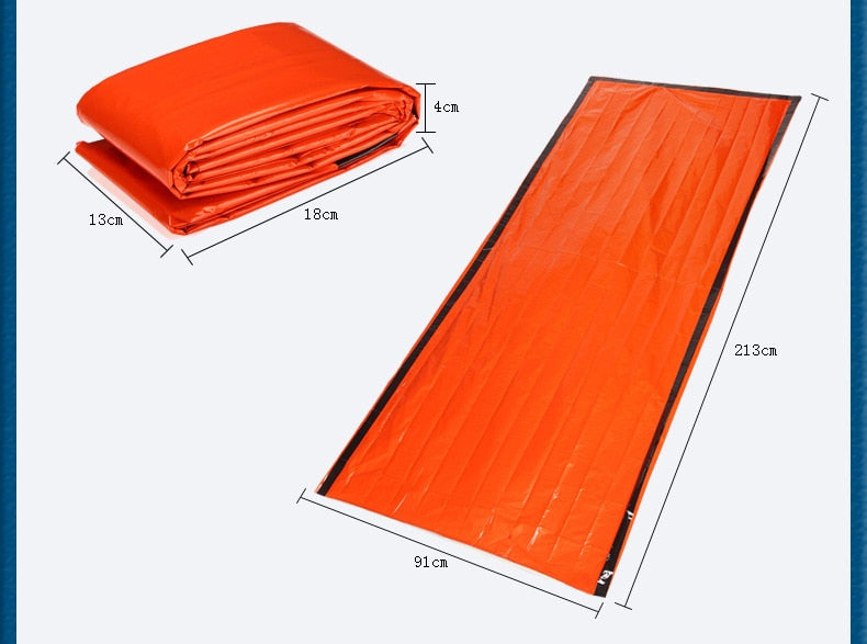 Portable Emergency foil Reusable Waterproof Rescue Space Thermal orange Bag Outdoor Camping Travel Hiking Travel Kits