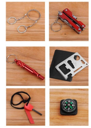 Outdoor Mountaineering Emergency Tool Box First Aid Box Camping Distress Self-rescue Kit Set