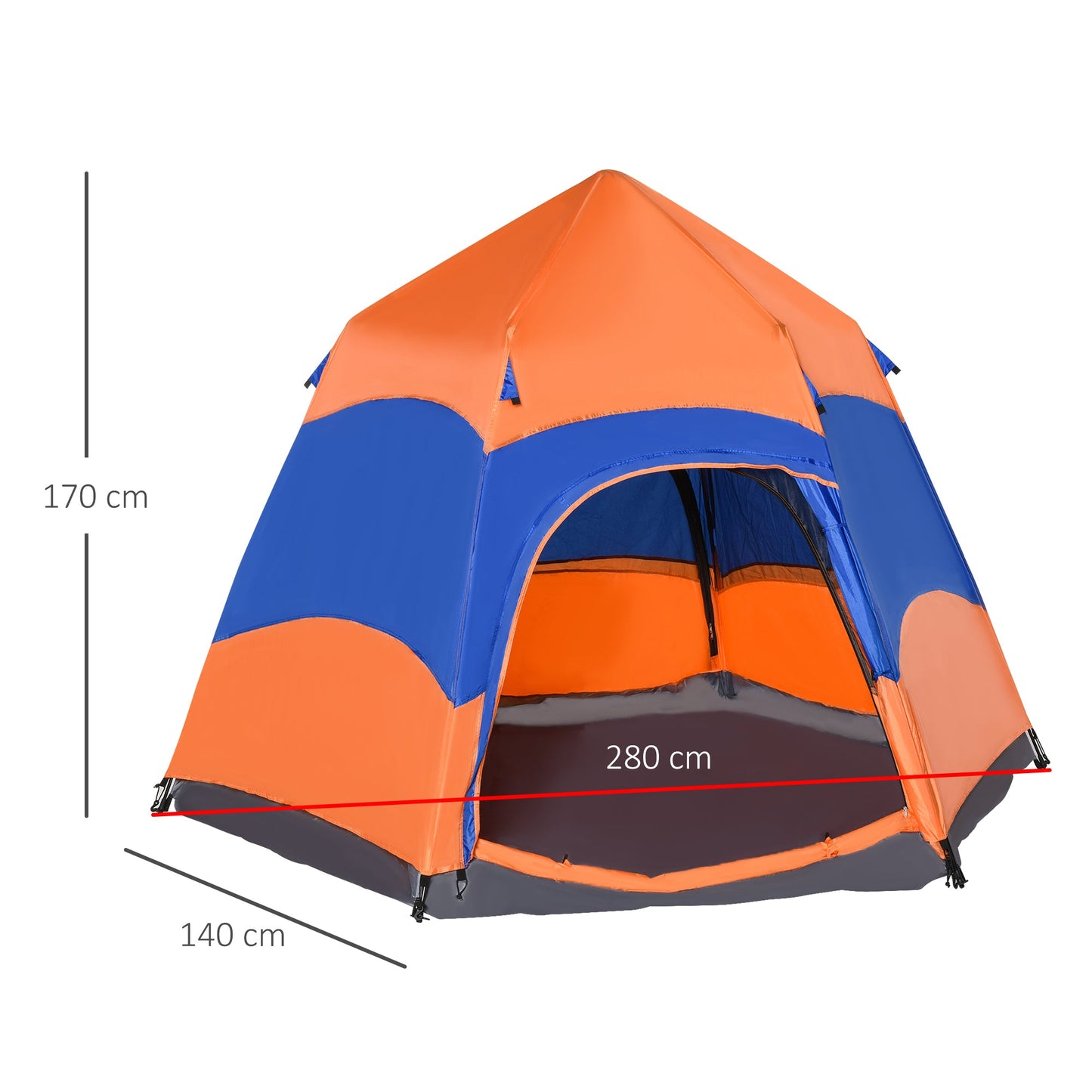 Six Man Hexagon Pop Up Tent Camping Festival Hiking Shelter Family Portable-2