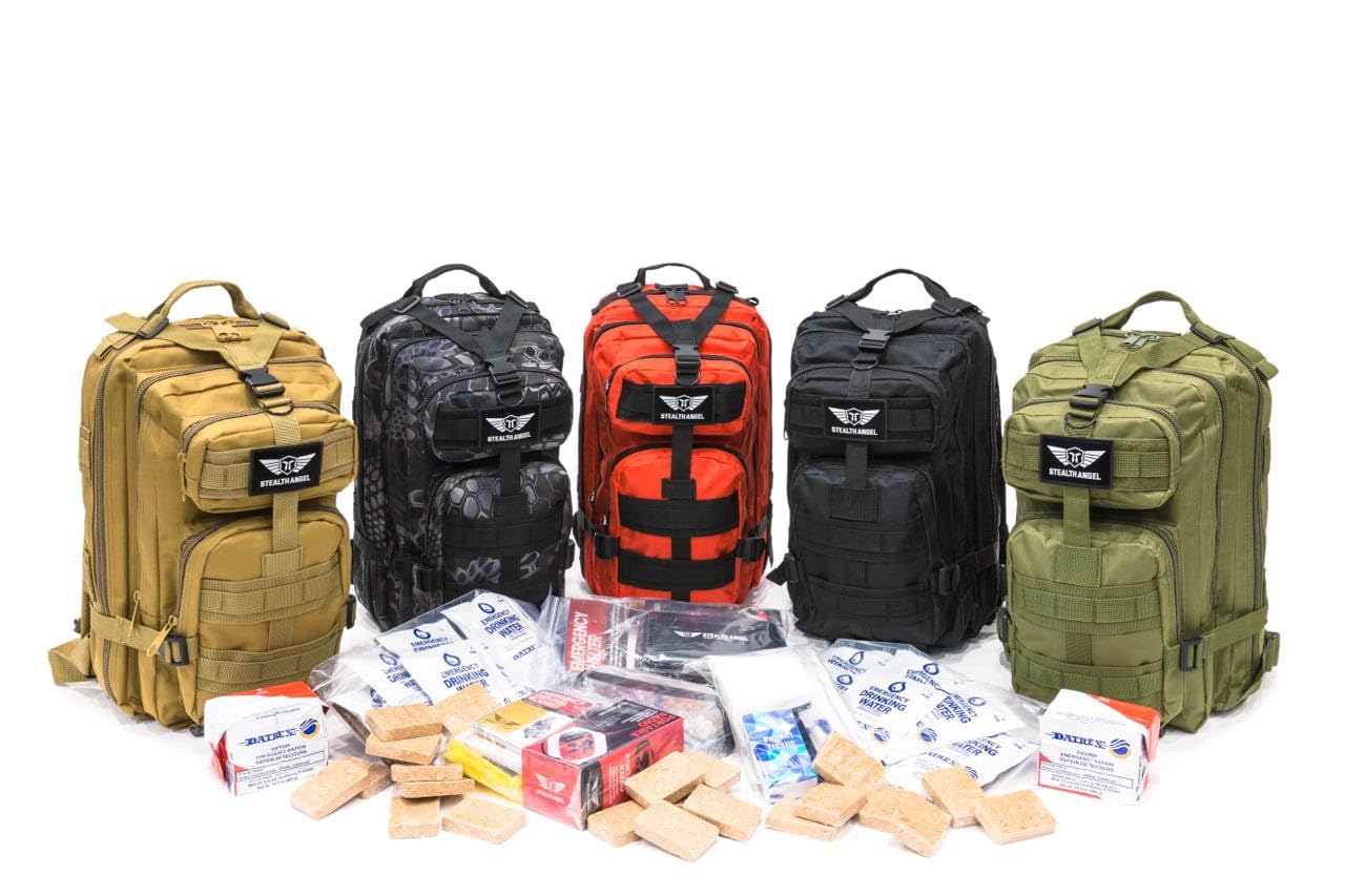Stealth Angel Survival - 72 Hour Family Emergency Kit - 1-5 Person Survival Bag for Earthquakes, Hurricanes, and Other Natural Disasters