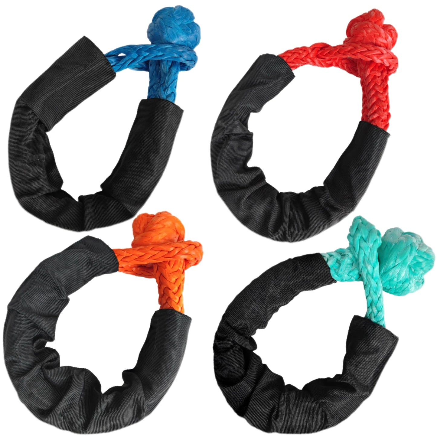 Kinetic Recovery Kit 9mX26mm Heavy Duty Stretch Nylon Towing Ropes 2pcs Soft Shackles Emergency Tools For Offroad Vehicle