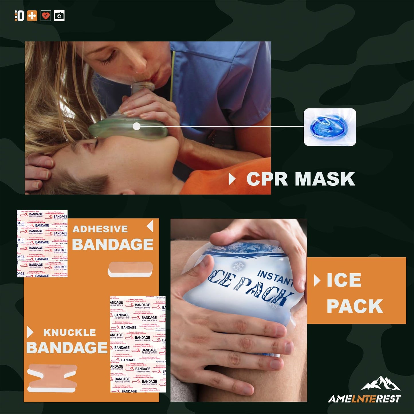 Survival Kits, 174Pcs Survival Gear First Aid Kit IFAK with Molle System Essential Camping Gear Emergency Medical Supplies for Car Fishing Hunting Outdoor Adventure