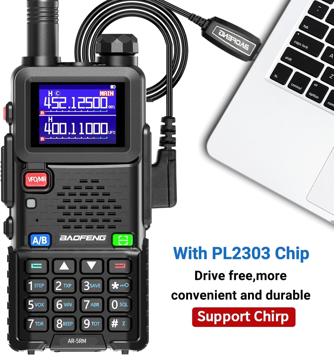 Ham Radio Baofeng Radio Long Range AR-5RM 10W Handheld NOAA Emergency Weather Radio 999CH Rechargeable Walkie Talkies with Programming Cable,USB-C Charging for Survival Gear Hunting Camping,2 Pack