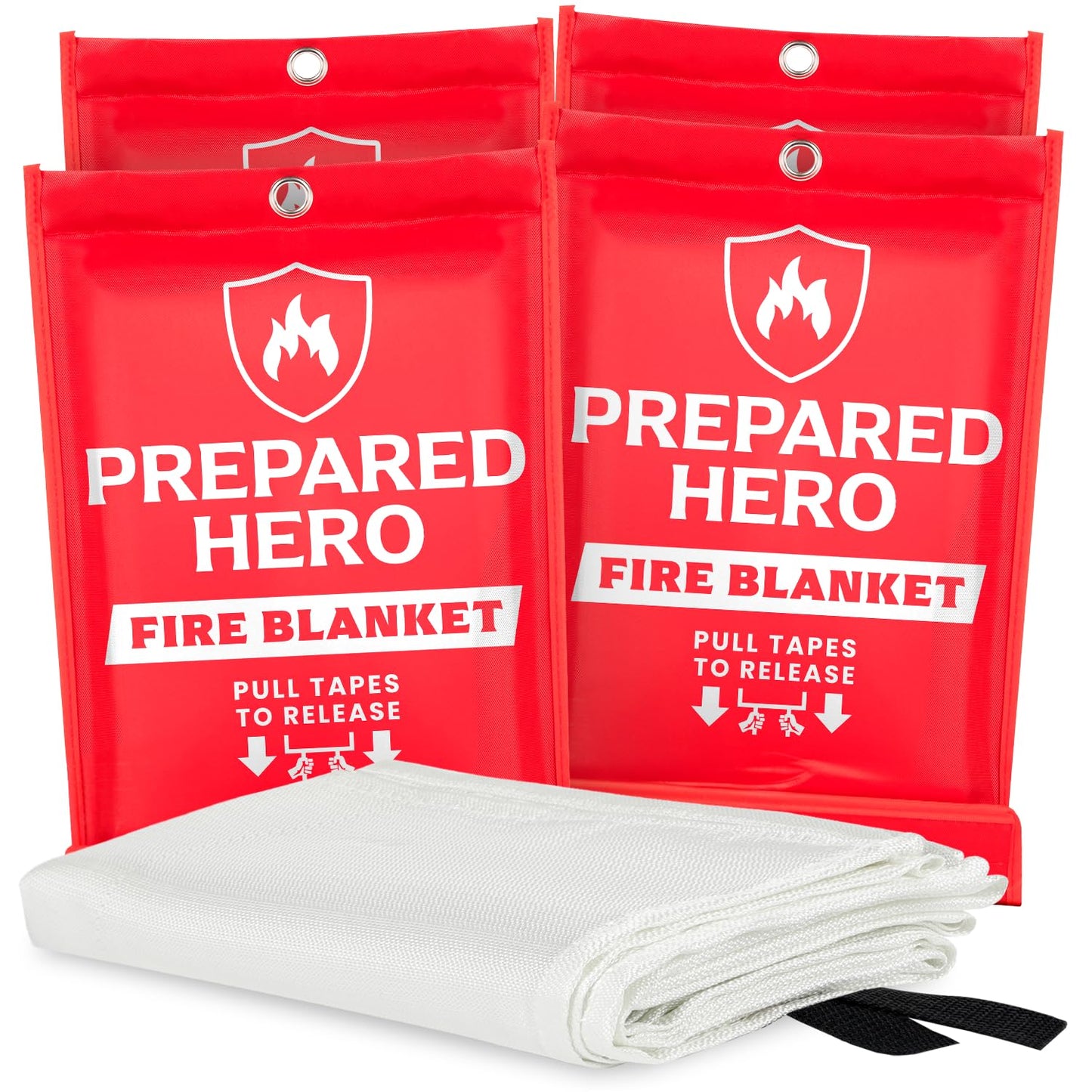 Prepared Hero Emergency Fire Blanket - 2 Pack - Fire Suppression Blanket for Kitchen, 40” x 40”, for Home, Fiberglass Fire Blanket.
