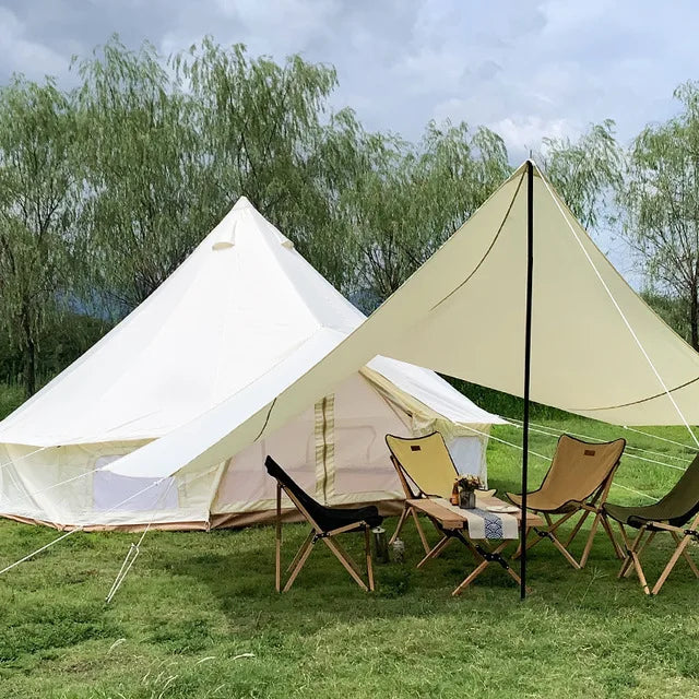 TAP Outdoor Waterproof Rain Fly Tent Shelter Essential Survival Gear Sunshade Awning Hexagonal Shaded Camping Tarp For Hiking