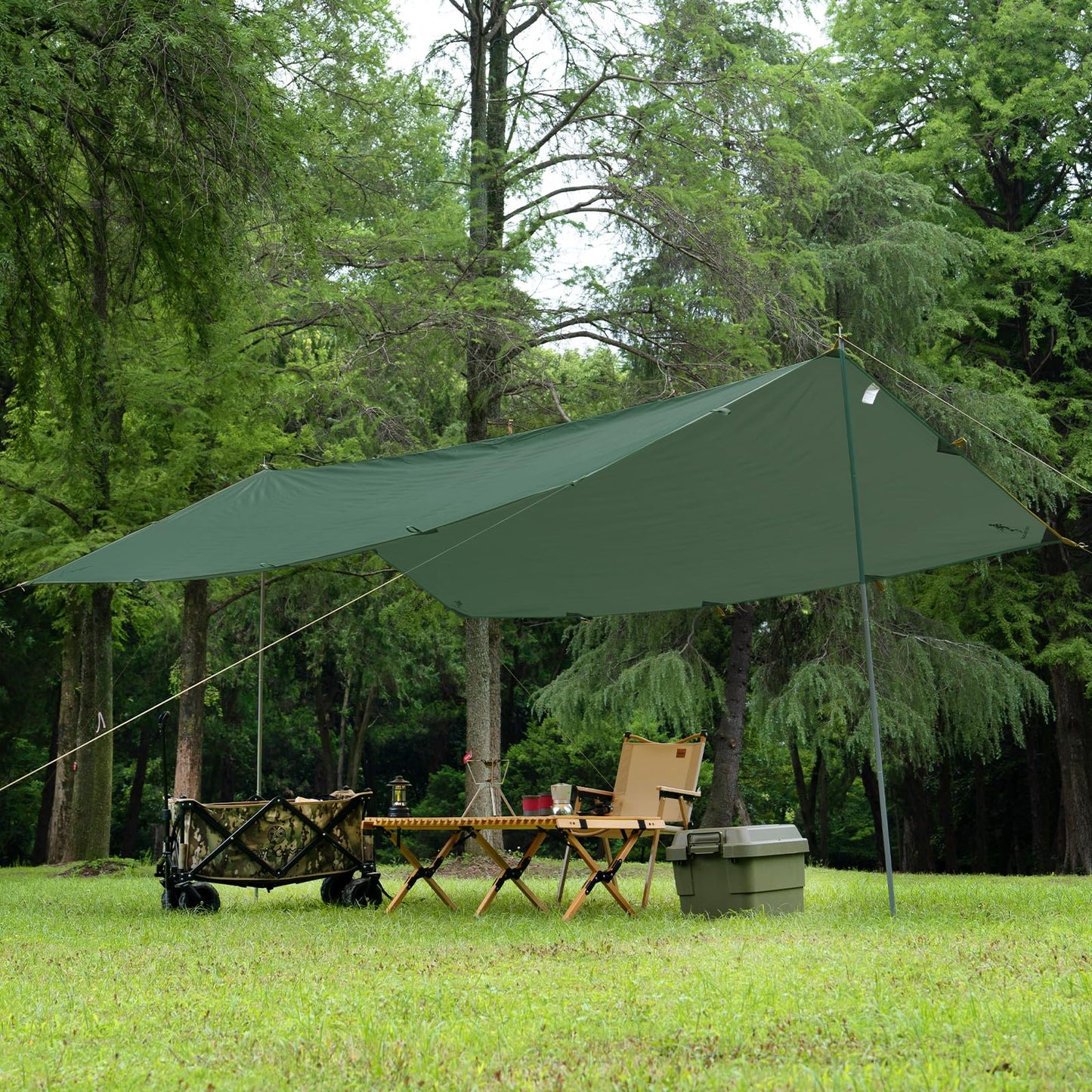 FREE SOLDIER Waterproof Portable Tarp Multifunctional Outdoor Camping Traveling Awning Backpacking Tarp Shelter Rain (Brown 10×10.5ft)