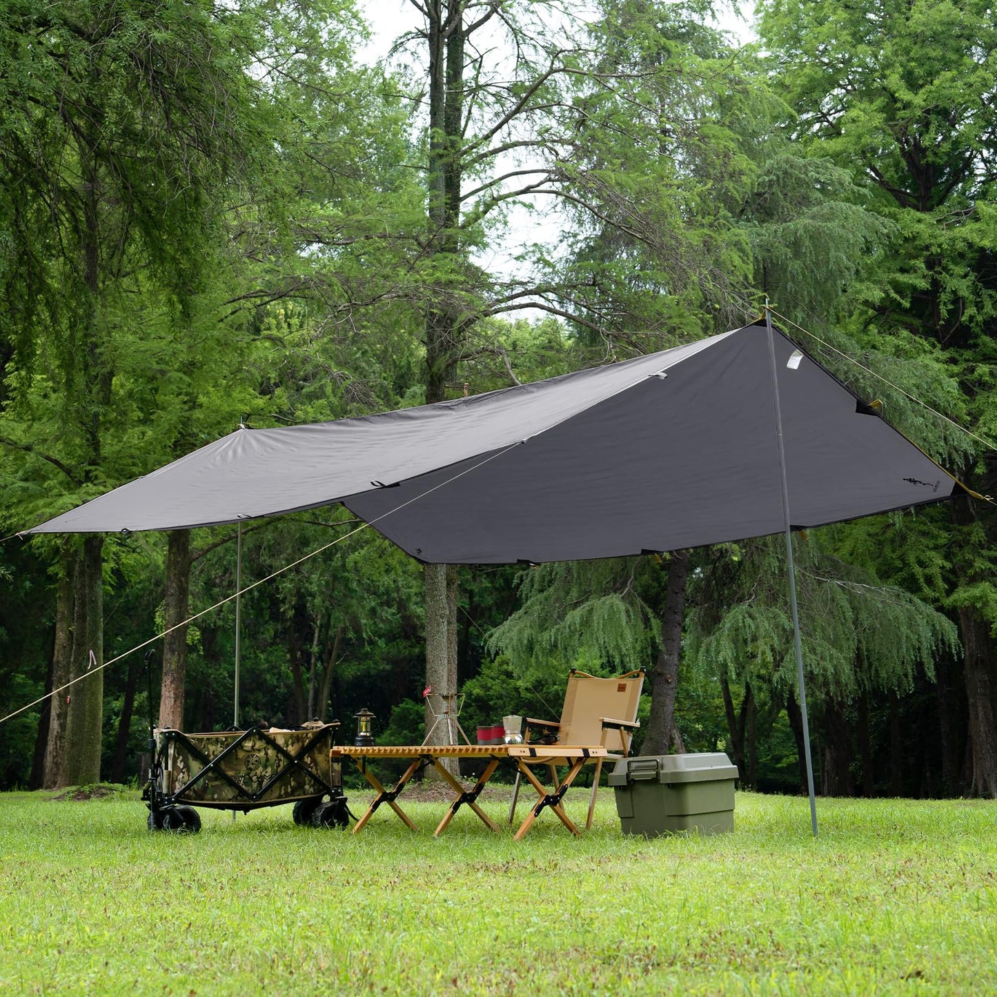 FREE SOLDIER Waterproof Portable Tarp Multifunctional Outdoor Camping Traveling Awning Backpacking Tarp Shelter Rain (Brown 10×10.5ft)