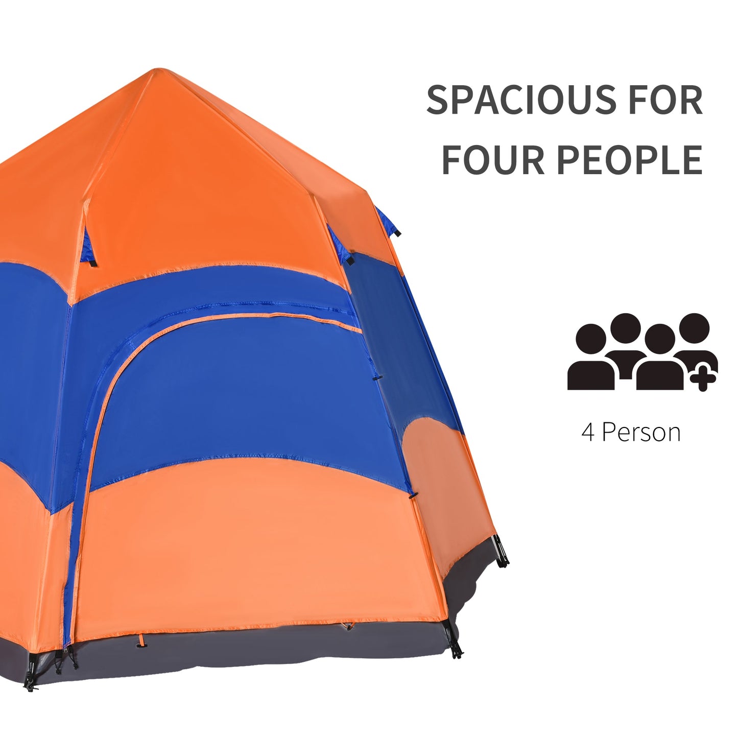 Six Man Hexagon Pop Up Tent Camping Festival Hiking Shelter Family Portable-3