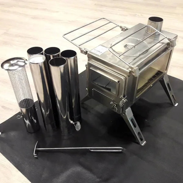 Portable Stainless Steel Outdoor Tent Stove & Firewood Kitchen for Campsite Cooking Heating and Outdoor Survival Wood Stove