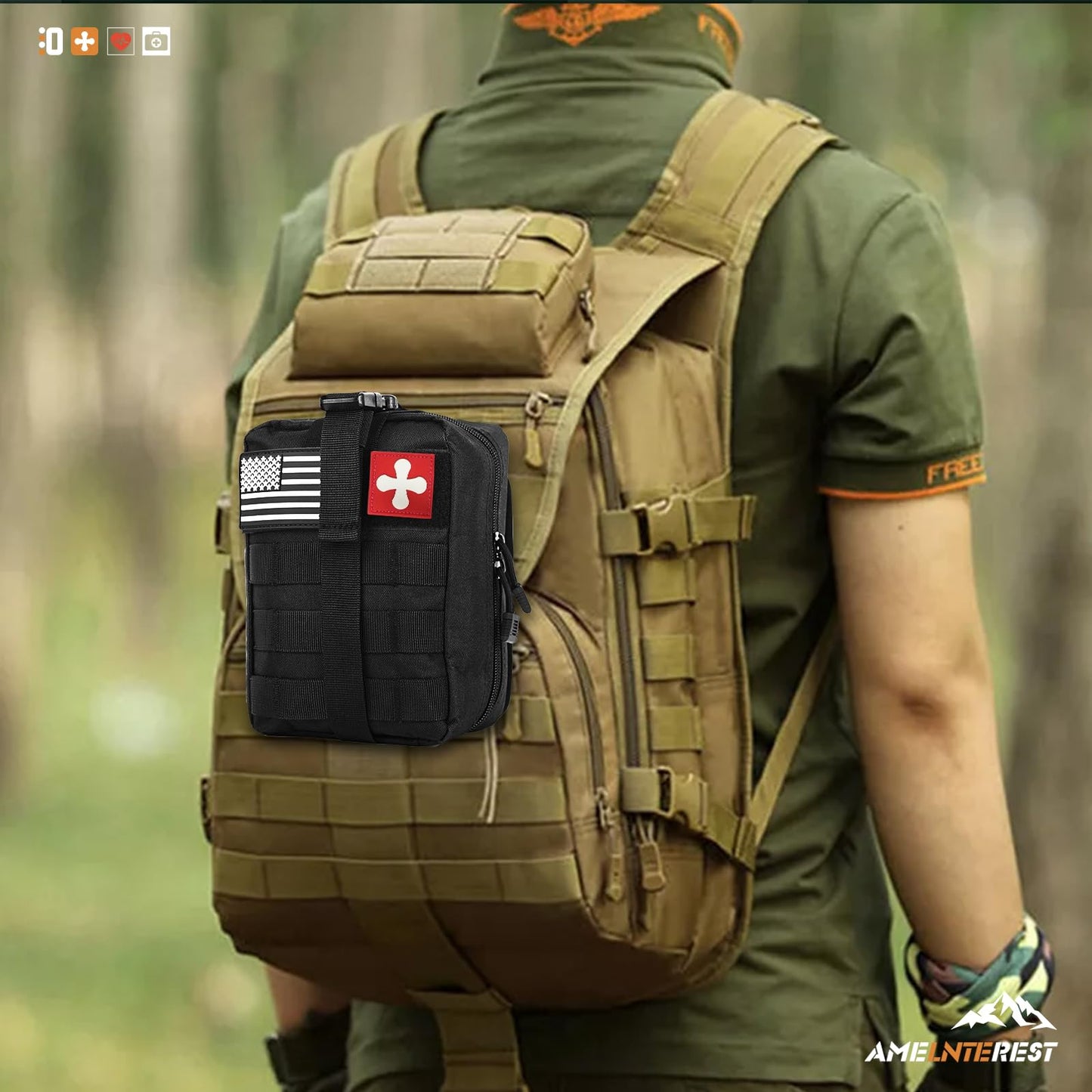 Survival Kits, 174Pcs Survival Gear First Aid Kit IFAK with Molle System Essential Camping Gear Emergency Medical Supplies for Car Fishing Hunting Outdoor Adventure