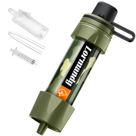 Straw Water Filter - Portable Water Purifier, Water Filtration System, Straw Water Purification System - Outdoor Emergency and Survival Gear for Hiking, Camping Accessories and Travel