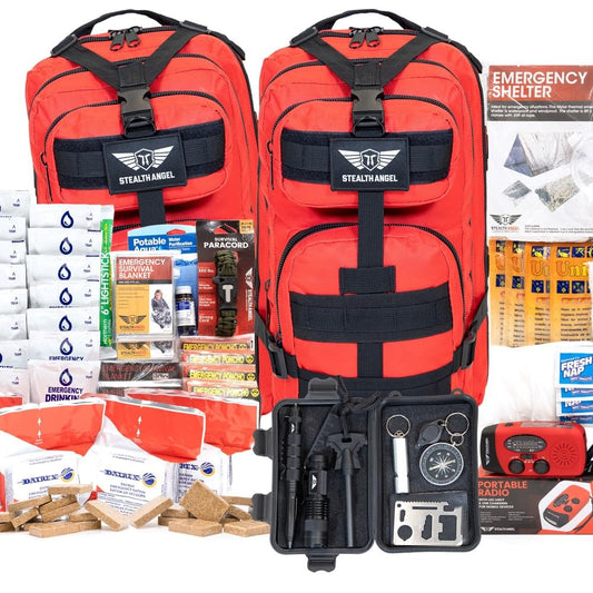 Stealth Angel Survival - 72 Hour Family Emergency Kit - 1-5 Person Survival Bag for Earthquakes, Hurricanes, and Other Natural Disasters
