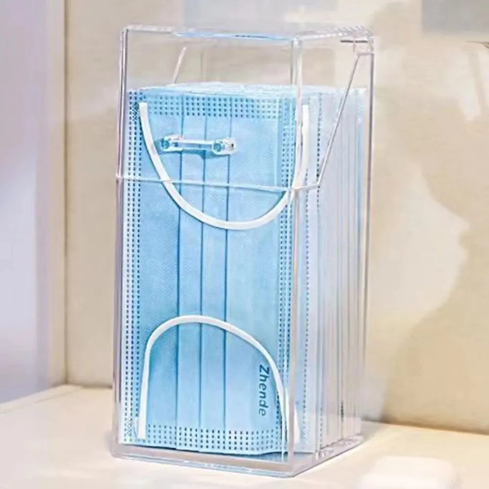 1/3PCS Transparent Mask Storage Box With Cover Dust Mouth And Nose Cover Door Desk Entrance Mask Box